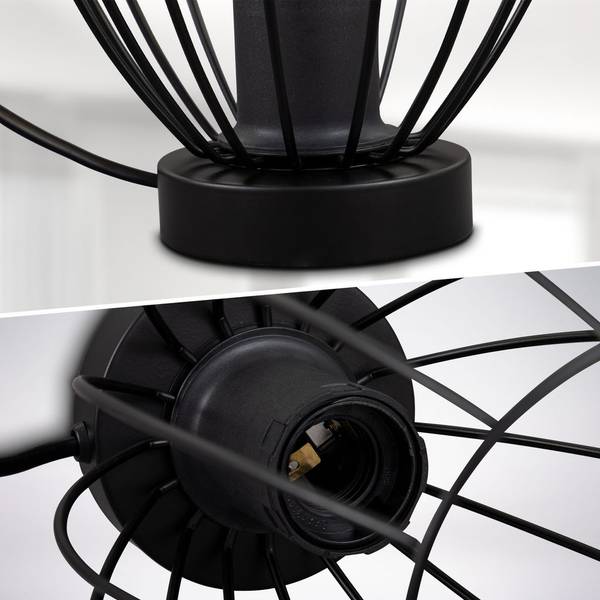 Tischlampe Retrodesign BKL1463 Schwarz - ABS - 18 x 26 x 18 cm