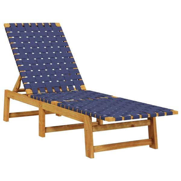 Sonnenliege 3033517-4 (2er Set) Blau - Akazie - 55 x 87 x 157 cm