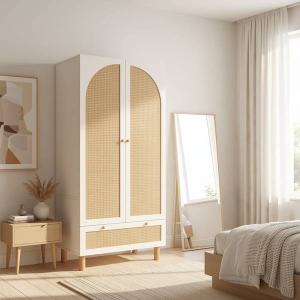 Kleiderschrank Sporophyt Weiß - Holzwerkstoff - 86 x 181 x 52 cm