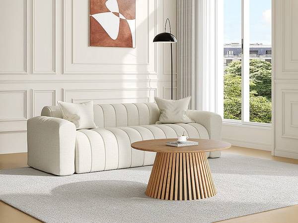 Couchtisch CARMIZA Beige - Holz teilmassiv - 90 x 45 x 90 cm