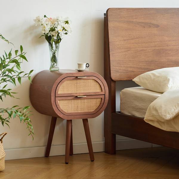 Nachttisch MALIRON Braun - Rattan - 46 x 64 x 34 cm