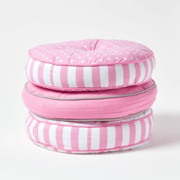 Bodenkissen rund Pink
