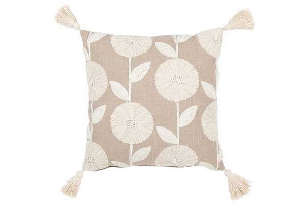 Kissen Puglia Trulli Grau - Baumwollstoff - Leinen - Polyester - 45 x 15 x 45 cm