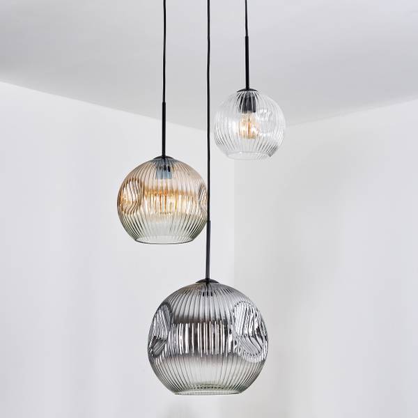 Pendelleuchte Cesaro Braun - Grau - Metall - 65 x 125 x 100 cm