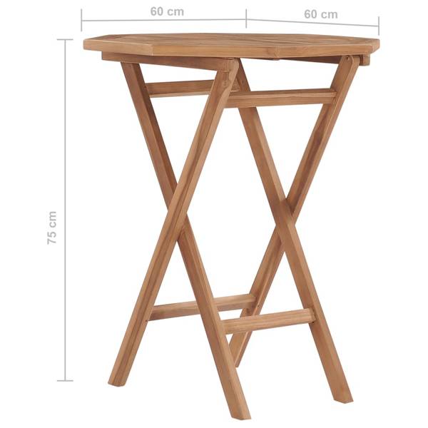 Tuintafel 3001872 bruin - teakhout - 60 x 75 x 60 cm
