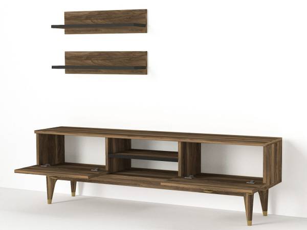 Wohnwand Royal Walnuss Braun - Holzwerkstoff - 150 x 45 x 30 cm