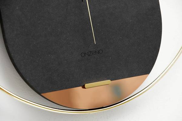 Horloge murale design Bois Cercle 2 Noir - Bois manufacturé - Métal - 46 x 51 x 2 cm