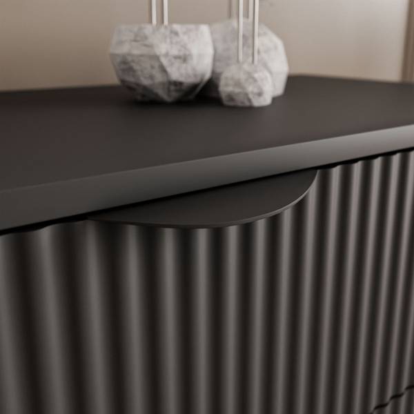 Kommode SCARLETT 1D3S Schwarz - Holzwerkstoff - 138 x 81 x 38 cm