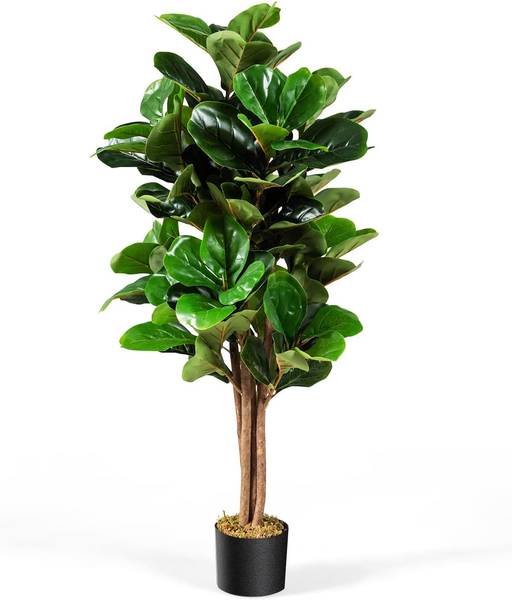 Künstlicher Feigenbaum mit Blumentopf Grün - Kunststoff - 15 x 120 x 15 cm