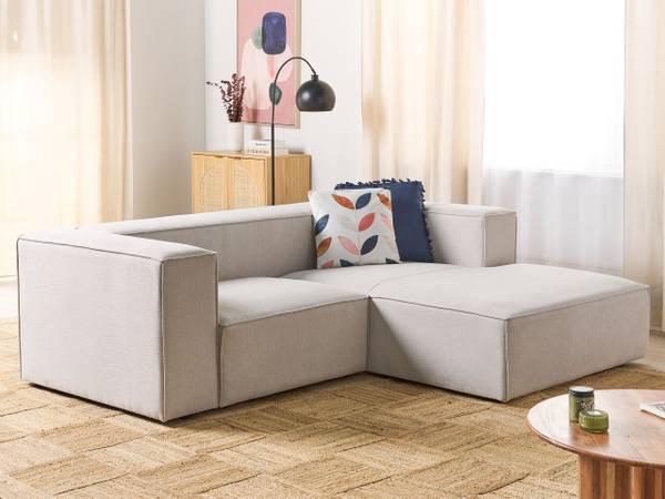 2-Sitzer Sofa VERNON Beige - Textil - 236 x 68 x 175 cm