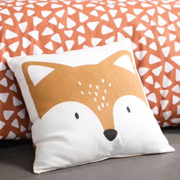 Bedrucktes Kissen FUNNY RENARD Orange - Baumwollstoff - 40 x 40 x 40 cm