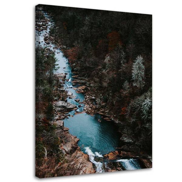 Wandbild fluss im wald naturlandschaft 60 x 90 cm