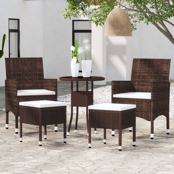 Garten-Lounge-Set 3014747 (5-teilig) Braun - Weiß