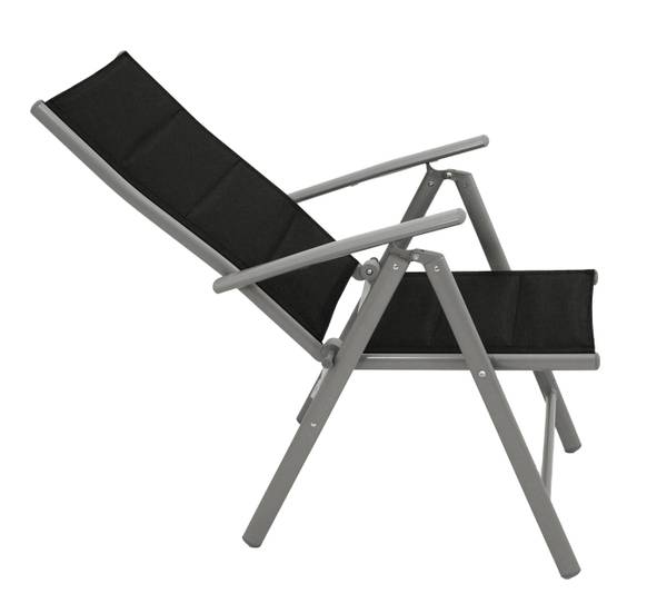 Klappsessel Almeria (2er Set) Grau - Aluminium - PVC - 56 x 106 x 100 cm
