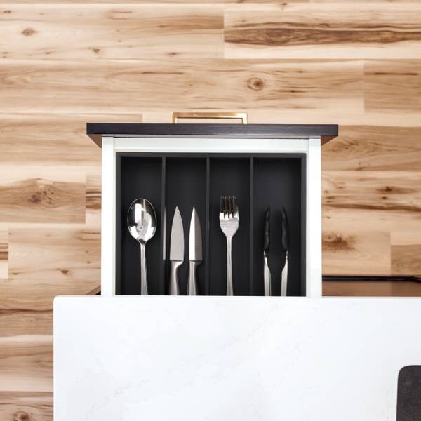 Organiseur Tiroir Couverts Bambou Noir 6 Compartiments - Range-couverts Relaxdays 46x28 Cm