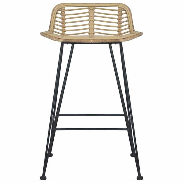 Chaise de bar 299549 lot de 2 Marron - Rotin - 46 x 79 x 48 cm