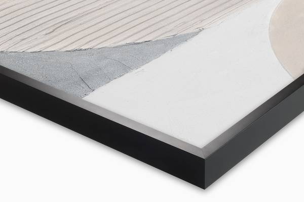 Acrylbild Handgemalt Geometrisch Het Beige - Weiß - Baumwollstoff - 75 x 100 x 4 cm