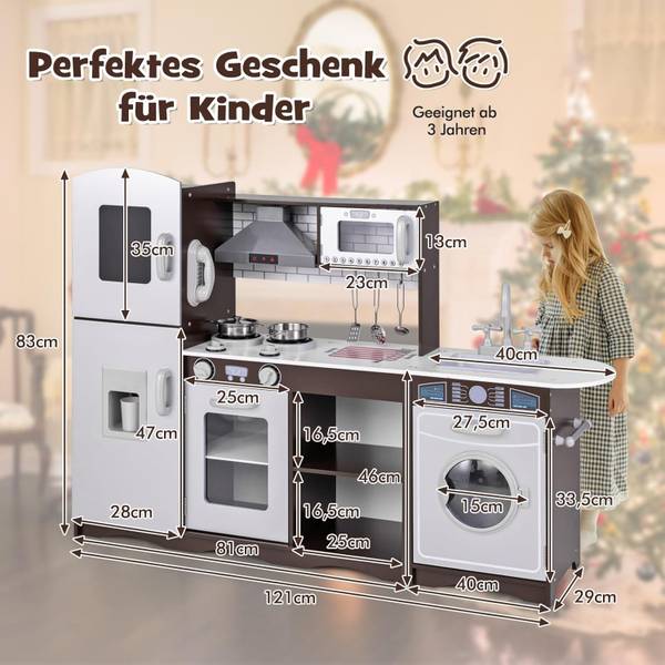 Kinderküche FB32445ORDE Braun - Holzwerkstoff - 29 x 83 x 121 cm