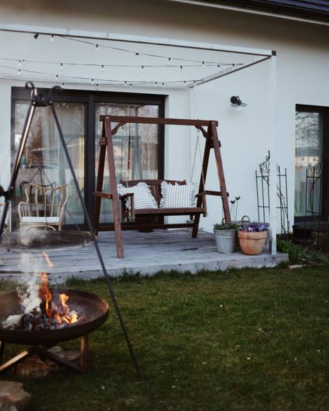 Gartenschaukel NERITO Braun - Massivholz - 159 x 169 x 117 cm