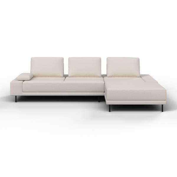 Ecksofa MANI Beige - Metall - Textil - Holz teilmassiv - 1 x 1 x 1 cm