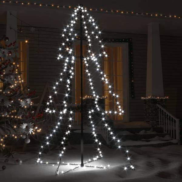 Weihnachtskegelbaum 3009952 Weiß - Metall - 98 x 150 x 98 cm