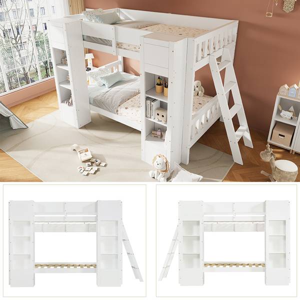 Einzelbett K-2302 Weiß - Holzwerkstoff - 117 x 150 x 252 cm