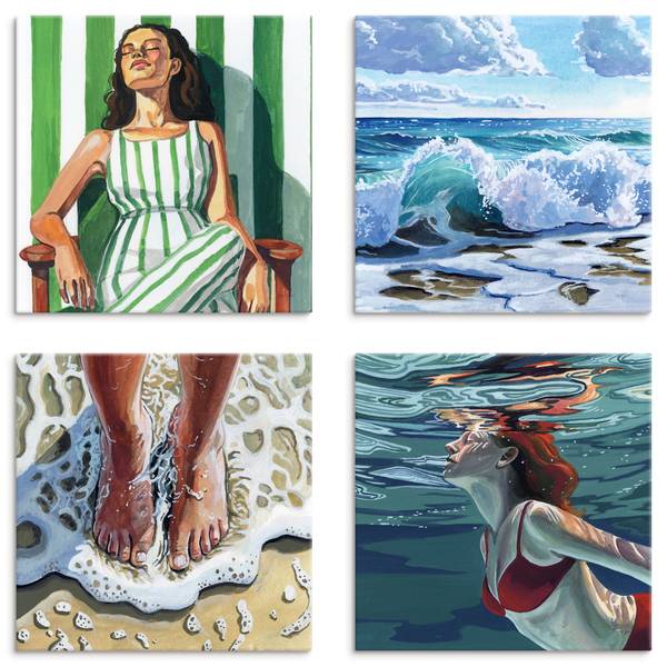 Leinwandbilder Set 4tlg. Enjoy vacation 30 x 30 cm