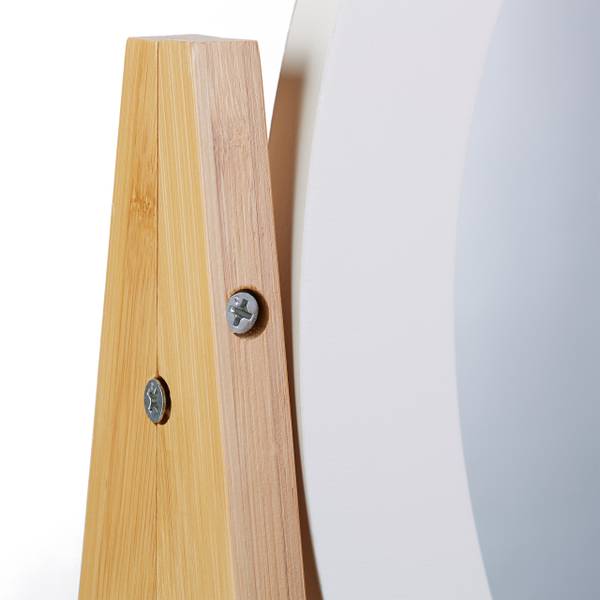 Kosmetikspiegel Bambus und MDF Braun - Silber - Weiß - Bambus - Holzwerkstoff - Glas - 43 x 57 x 22 cm