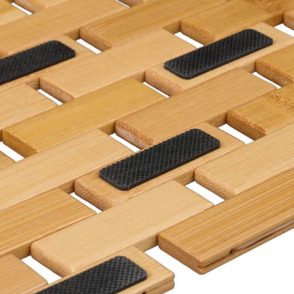 Tapis de bain en bambou Marron - Bambou - Matière plastique - 60 x 1 x 40 cm