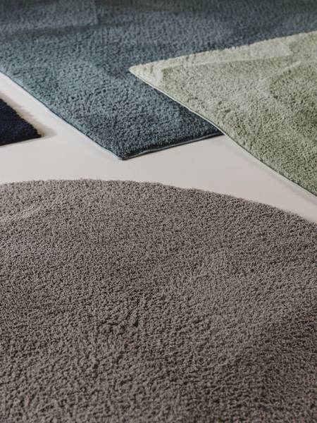 Tapis à poils longs rond Soda Gris - Diamètre : 120 cm