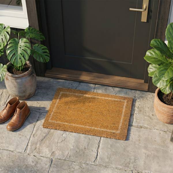 Fußmatte Kokos mit Struktur 60x40 cm Beige - Braun - Naturfaser - Kunststoff - 60 x 2 x 40 cm