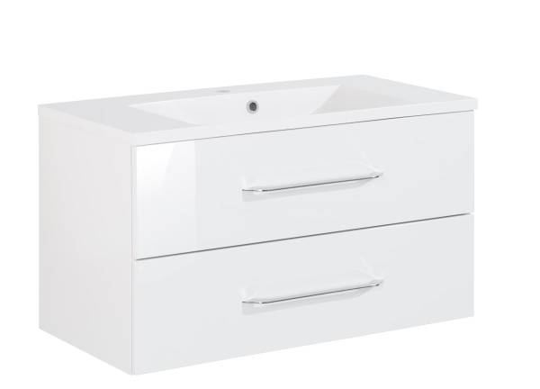 Badmöbel Set B.Clever Weiß (4-teilig) Weiß - Holzwerkstoff - 81 x 16 x 105 cm