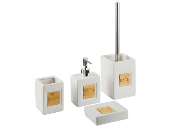 Badezimmer-Zubehör KOUROU 4-tlg Beige - Braun