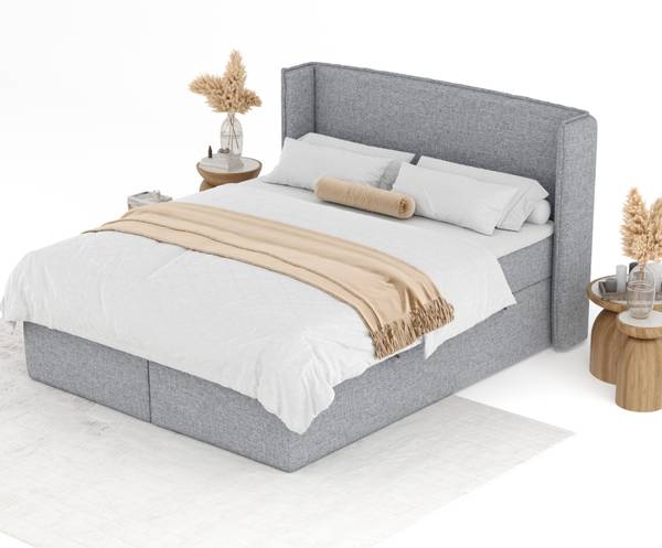 Boxspringbett Skyline Grau - Liegefläche Breite: 180 cm