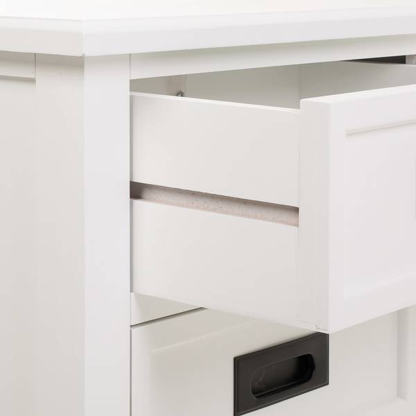 Nachttisch 4523252578 Weiß - Holz teilmassiv - 45 x 60 x 35 cm