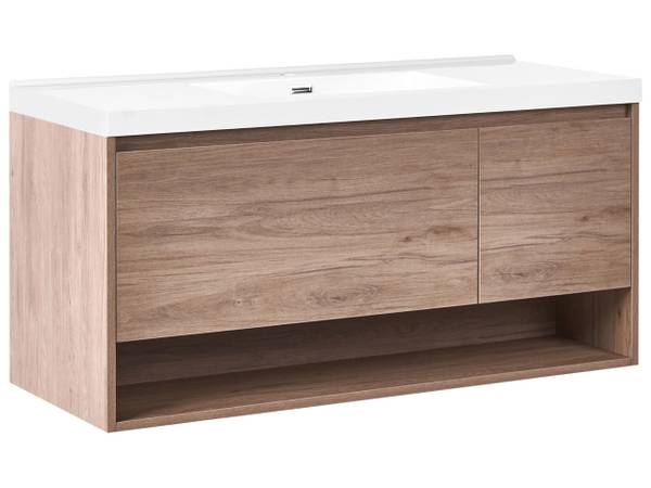 Badezimmerschrank UMAYO 2-tlg Braun - Weiß - Holzwerkstoff - 50 x 55 x 50 cm