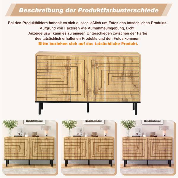 Sideboard Aphrodite Ⅴ Schwarz - Braun - Holzwerkstoff - 120 x 68 x 35 cm