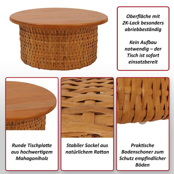 Couchtisch P15 Braun - Mahagoni - 75 x 36 x 75 cm