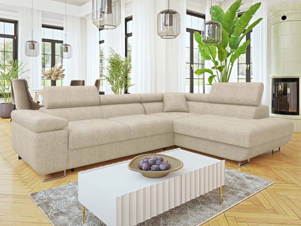 Ecksofa Torezio Premium Beige - Ecke davorstehend rechts