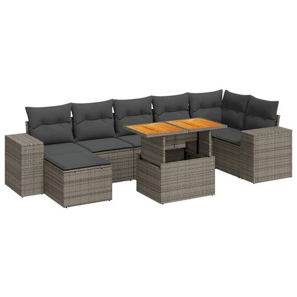 Garten-Lounge-Set 3037209-3 8-teilig Dunkelgrau - Grau