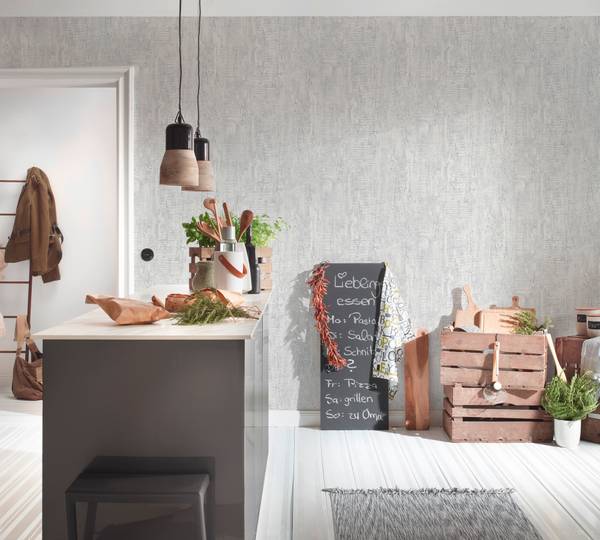 Vliestapete Beton-Optik Tapete glatt Beige - Grau