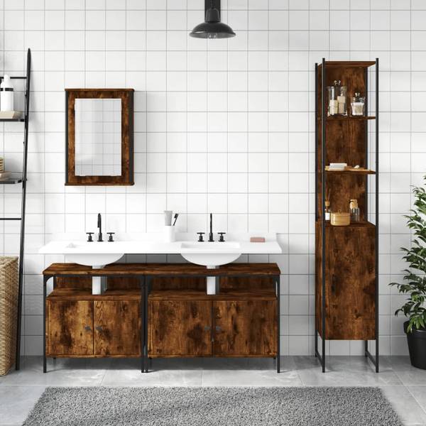 Badmöbel 3033736 4-teilig Braun - Holzwerkstoff - 12 x 60 x 42 cm