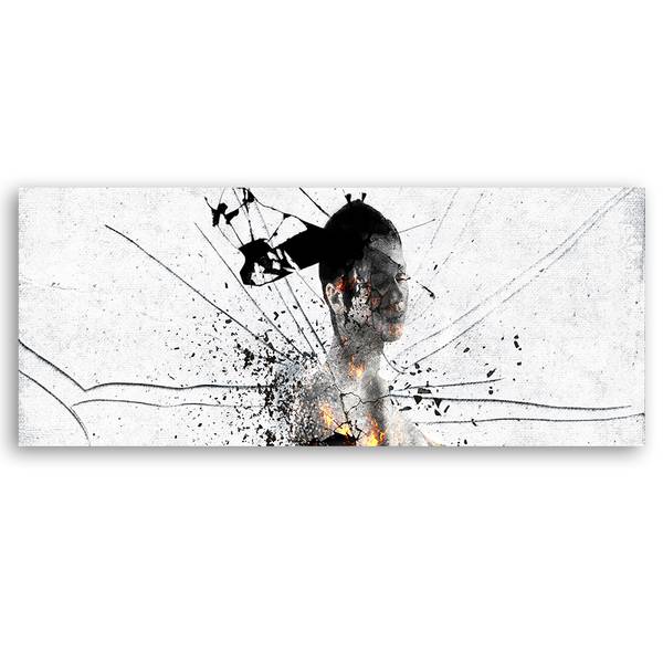 Wandbild abstraktion auf zerbrochenem 150 x 50 cm