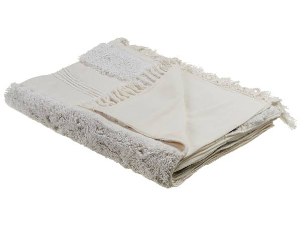 Kuscheldecke RAEBARELI Beige - Naturfaser - 130 x 1 x 180 cm