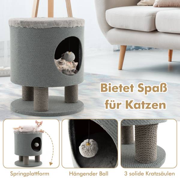 Kratzbaum PV10098GR Grau - Holzwerkstoff - 40 x 47 x 40 cm