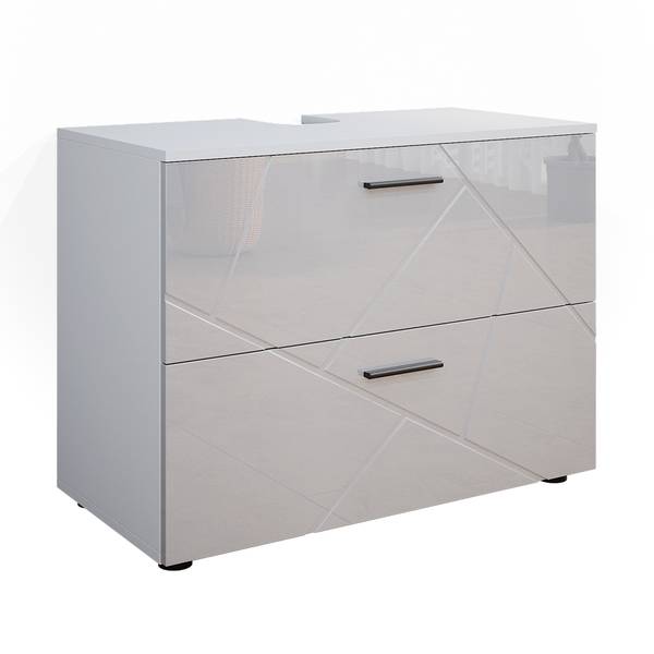 Meuble sous vasque simple Irma 37572 Blanc brillant
