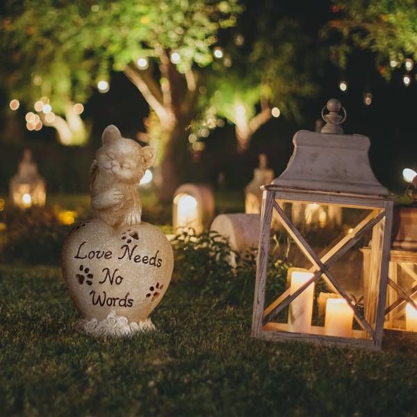 Gedenksteen voor katten zwart - wit - polyresin - 11 x 21 x 10 cm