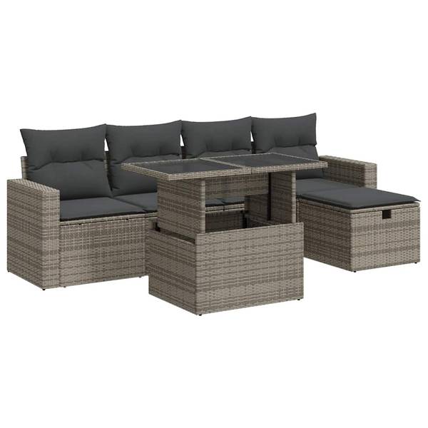 Garten-Lounge-Set 3037483-2 (6-teilig) Grau