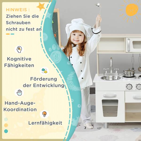 Kinderküche 350-082 Weiß - Holzwerkstoff - 30 x 81 x 74 cm