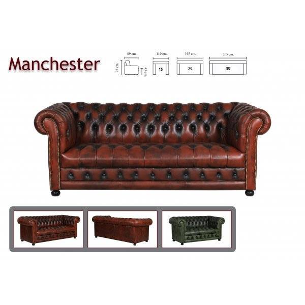 Zweisitzer-Sofa Manchester Braun - Massivholz - 165 x 77 x 89 cm